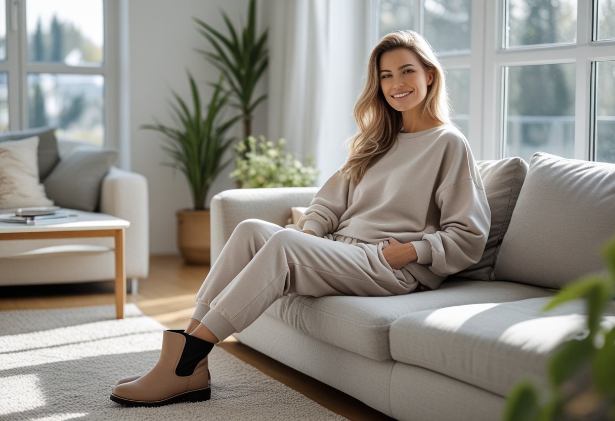 Sådan kombinerer du stilfulde støvler med komfortable hjemmedragter til afslapning